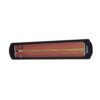 Bromic outdoor infrared heater with a sleek black design and glowing heating element, ideal for patios and outdoor spaces.