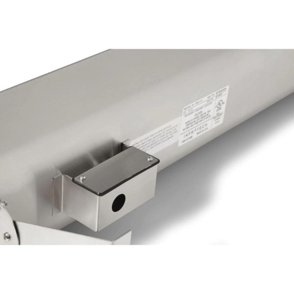Infrared heater mounting bracket with stainless steel finish, designed for easy installation and optimal performance.