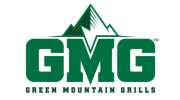 Green Mountain Grills logo featuring mountains and the acronym GMG, representing high-quality outdoor grilling products.