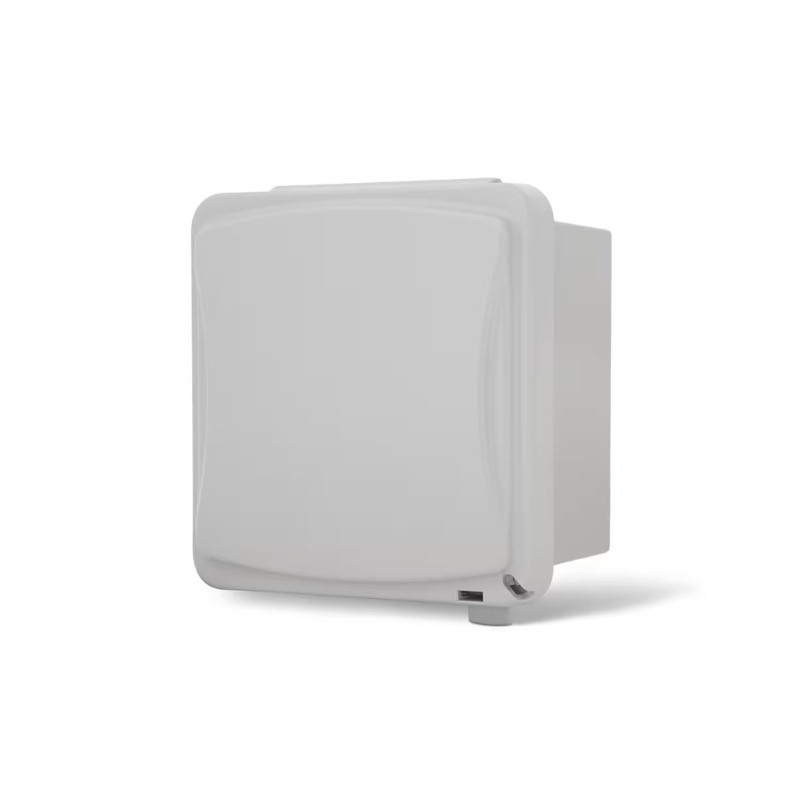 Compact white electrical junction box designed for secure wiring connections in residential and commercial applications.