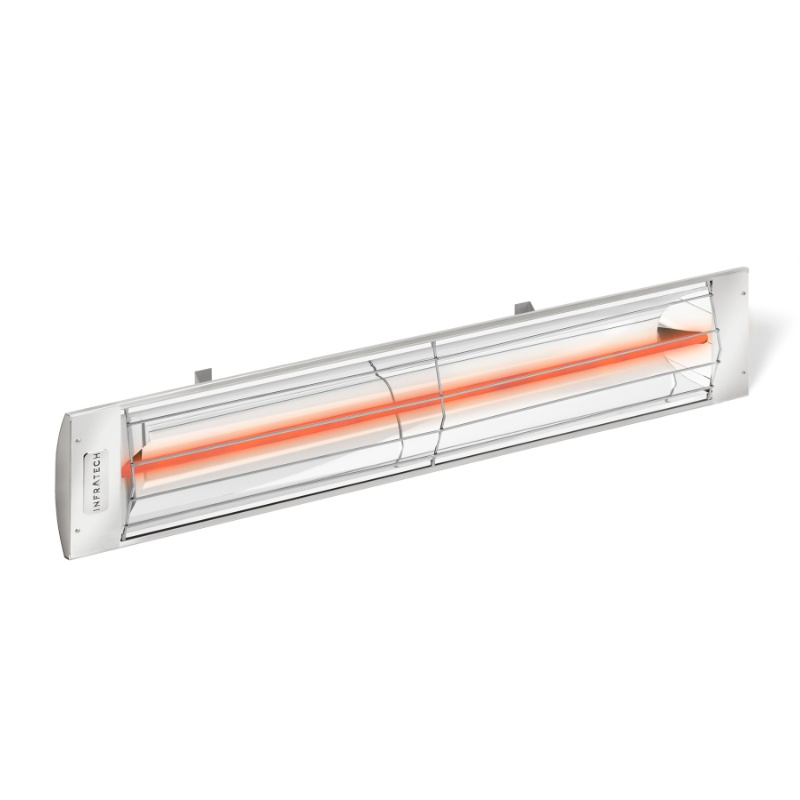 Infrared heating lamp with a sleek design and visible heating element, ideal for efficient outdoor heating solutions.