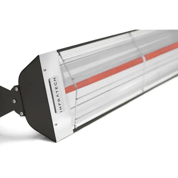 Infrared heater from Infratech, featuring a sleek design with a reflective housing and red heating element, ideal for outdoor heating solutions.
