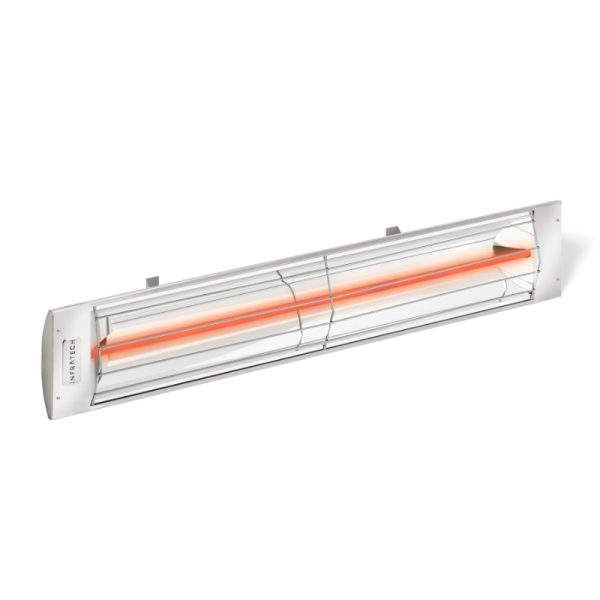 Infrared heating lamp with a sleek design and orange heating element, ideal for outdoor and indoor heating solutions.
