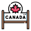 Iconic Canada sign featuring a maple leaf, symbolizing Canadian identity and culture.