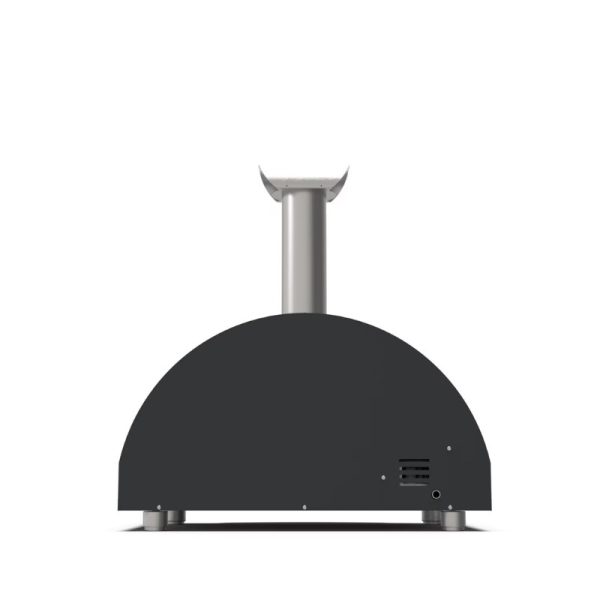 Outdoor pizza oven with a sleek design and chimney, ideal for backyard cooking and entertaining.