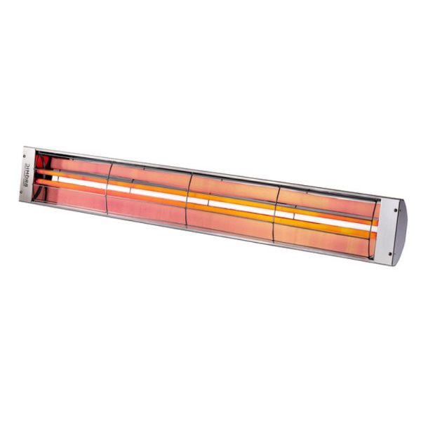 Infrared heating lamp with a sleek design, featuring multiple heating elements and a protective metal grille, ideal for outdoor or indoor heating solutions.