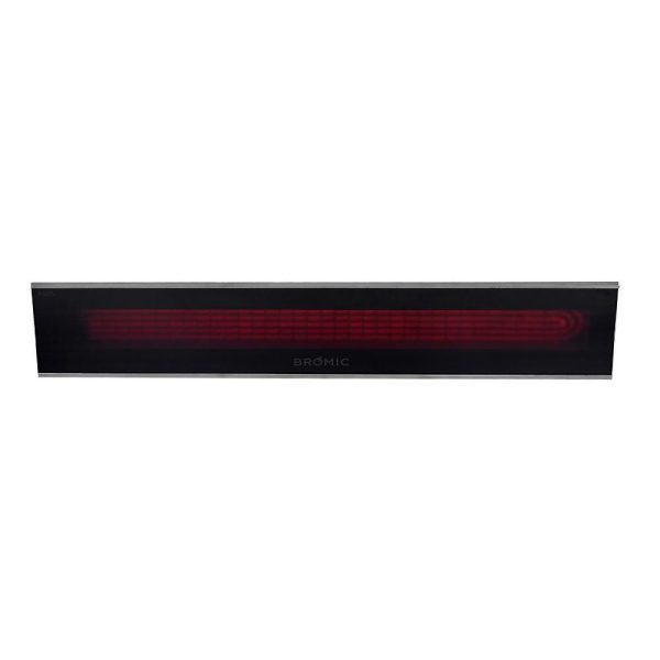 Bromic infrared heater with sleek black design and red heating element, ideal for outdoor and indoor heating solutions.