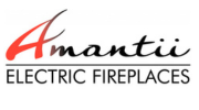 Amantii Electric Fireplaces logo showcasing modern and stylish electric fireplace solutions.