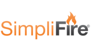 Logo of SimpliFire, a brand specializing in modern electric fireplaces and heating solutions.