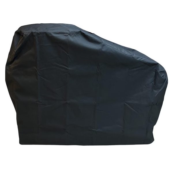 Black protective cover for outdoor furniture, designed to shield against weather elements and dust.