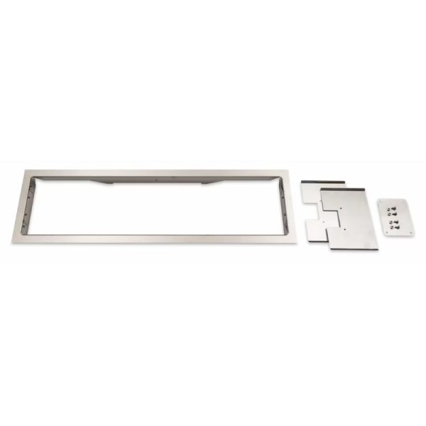 Stainless steel frame and mounting components for a wall-mounted fixture, designed for easy installation and durability.