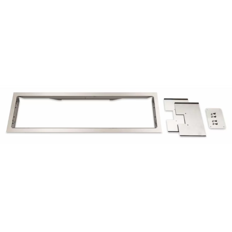 Stainless steel frame and mounting components for a wall-mounted fixture, designed for easy installation and durability.