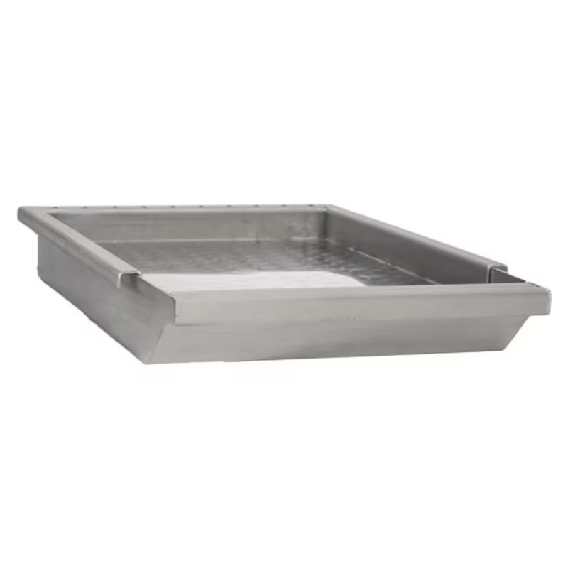 Stainless steel baking tray with a flat surface and raised edges, ideal for cooking and baking tasks.