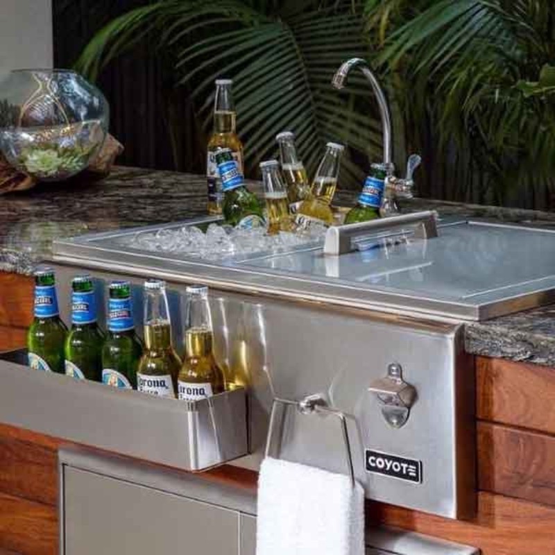 Coyote 30-Inch Stainless Steel Built-In Refreshment Center