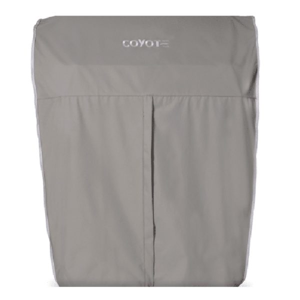 Gray Coyote outdoor gear storage bag with a zippered front, designed for durability and weather resistance. Ideal for camping and outdoor activities.