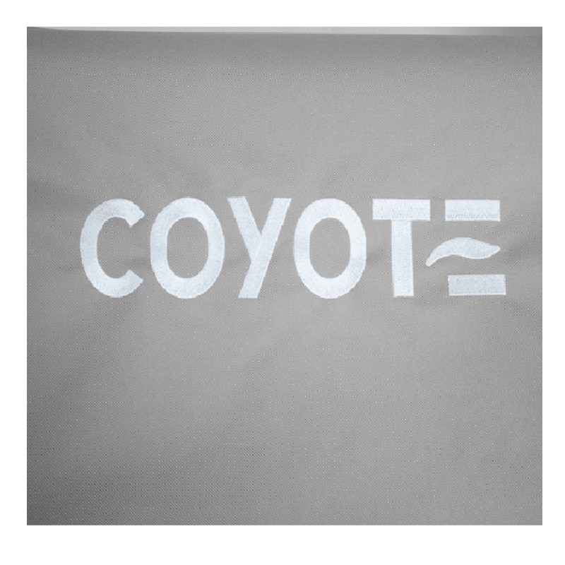 Coyote logo displayed on a textured gray background, featuring bold white letters and a stylized design element.