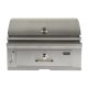 Stainless steel Coyote outdoor grill with a sleek design, featuring a temperature gauge and a storage drawer for convenience. Perfect for backyard barbecues and outdoor cooking.