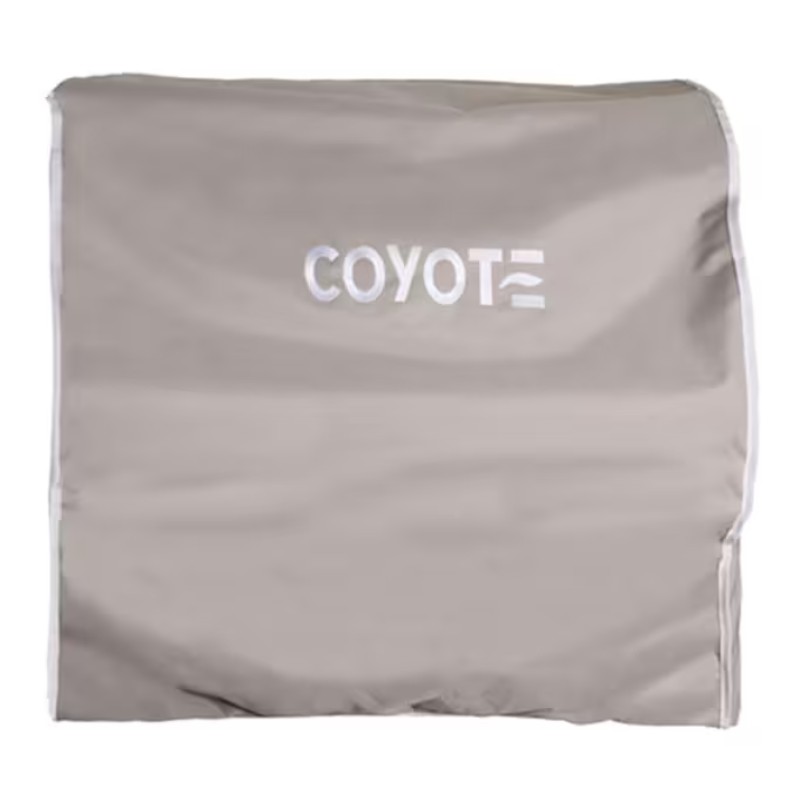 Coyote outdoor grill cover in gray, designed for durability and weather protection.