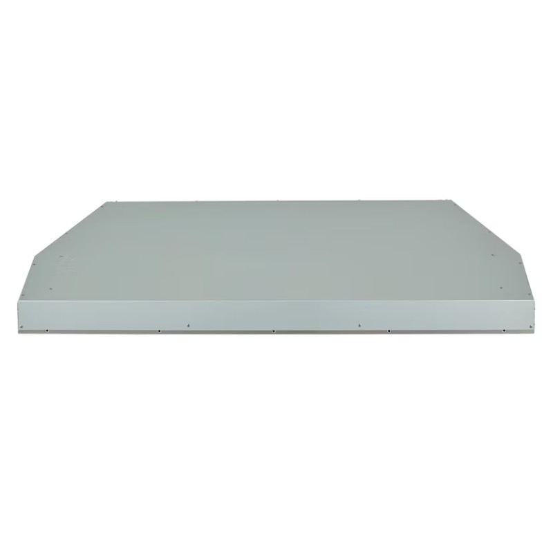 Metal storage shelf with a flat design and reinforced edges, ideal for organizing and maximizing space in warehouses or garages.