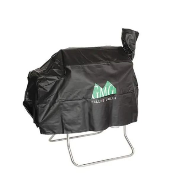 Black cover for GMG Pellet Grill, designed for weather protection and durability.