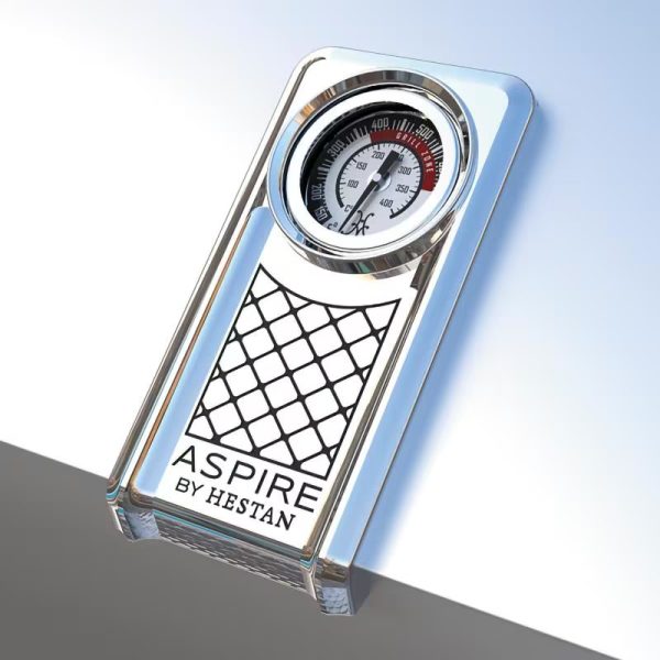 Hestan Aspire digital meat thermometer featuring a round dial and sleek design for precise cooking temperature measurement.