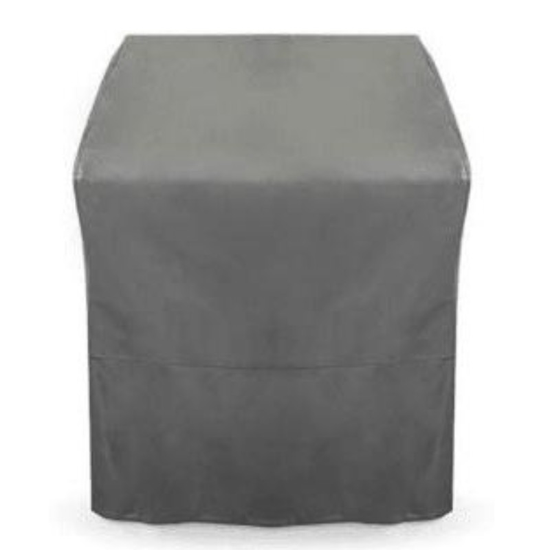 Gray outdoor furniture cover designed for weather protection and durability. Ideal for patio tables and grills.