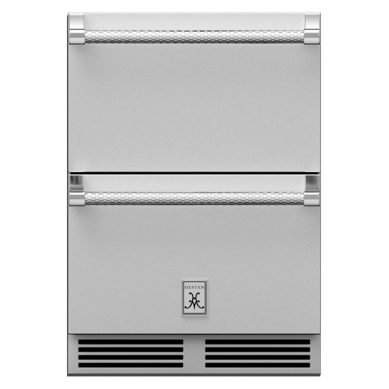 a9aaf52a-3136-4ebb-933d-19e1d3135846.jpg Stainless steel outdoor refrigerator with dual drawers and sleek design by Hestan. Ideal for outdoor kitchens and entertaining.