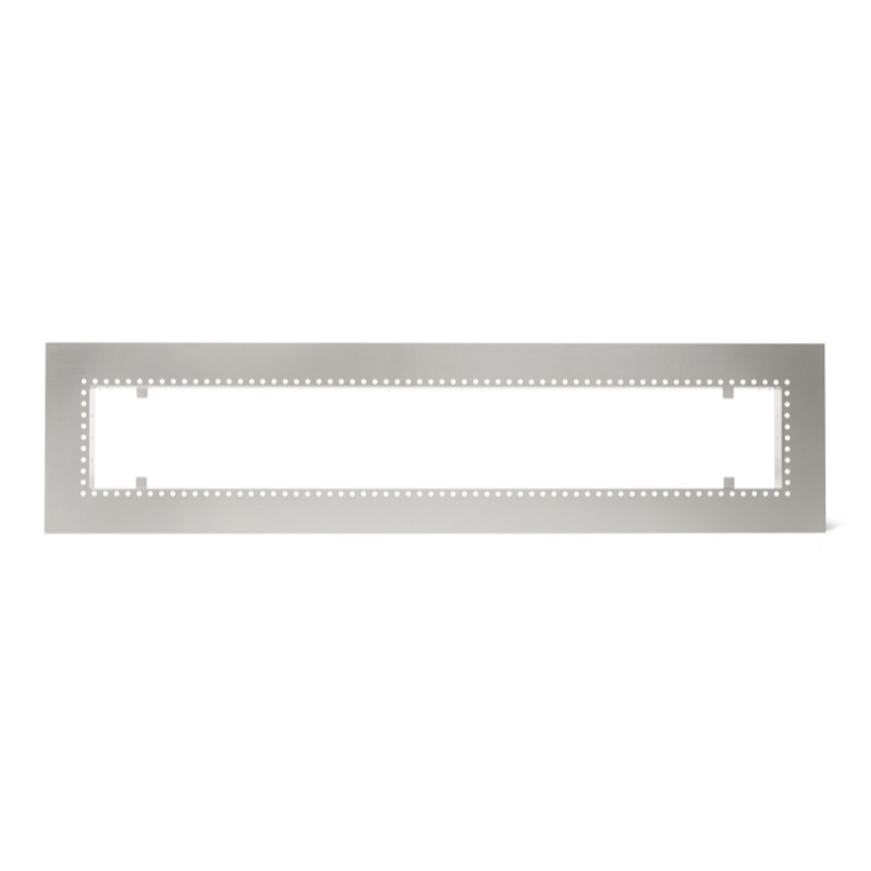 be64dde4-e985-472f-92a3-e5aea091c046.jpg Metallic rectangular panel with perforated edges, designed for mounting or framing applications.