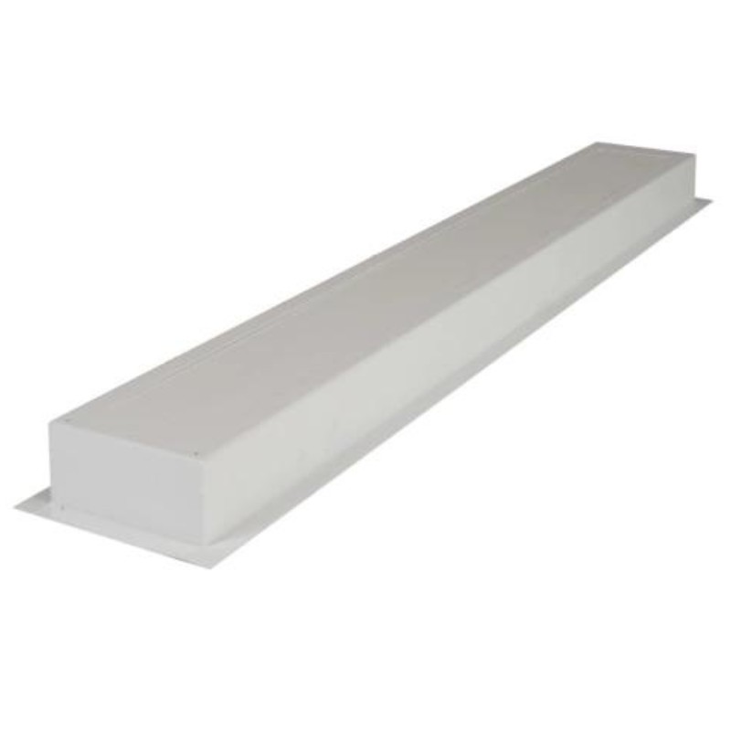 White linear LED light fixture for modern interior lighting applications.