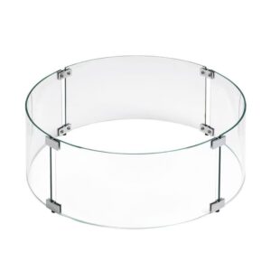 Modern round glass display case with metal fittings, ideal for showcasing collectibles or decorative items.