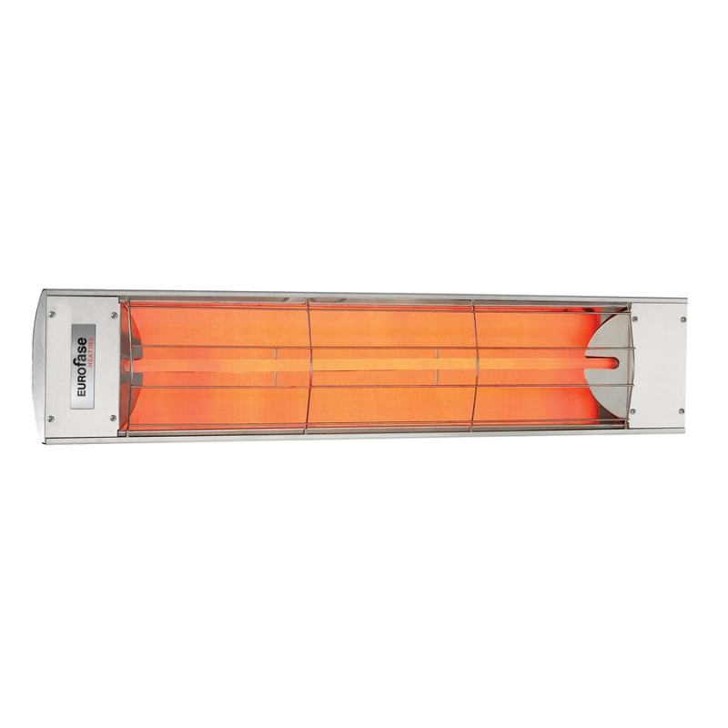 62175848-cf2f-4979-9662-6c5b096c78e0.png Electric infrared heater with a sleek stainless steel design and glowing orange heating elements, ideal for outdoor and indoor heating.