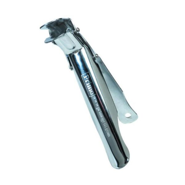 Stainless steel bottle opener with lever design, ideal for easy bottle cap removal.