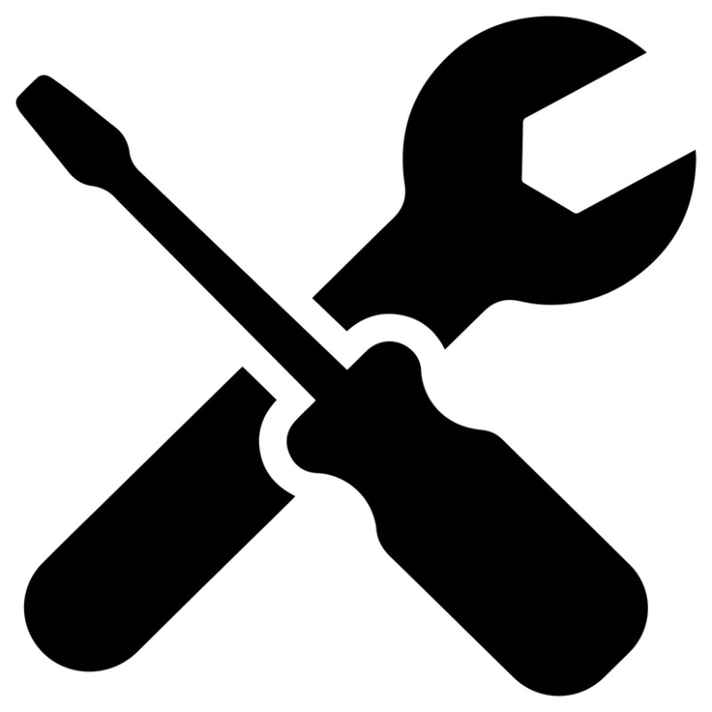 Icon of a wrench and screwdriver crossed, symbolizing tools and repair services.