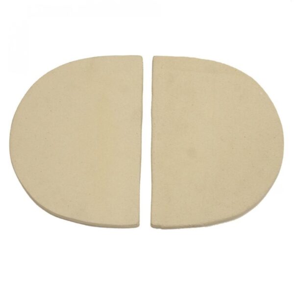 Two beige clay halves shaped like a semicircle, ideal for pottery or crafting projects.
