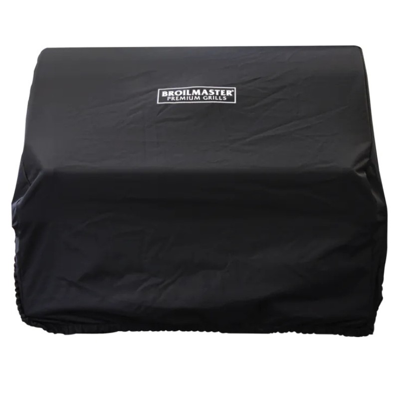 bc071b33-f094-459d-91ed-bc49dafb5a0b.jpg Black grill cover for Broilmaster Premium Grills, designed to protect against weather elements and extend grill lifespan.
