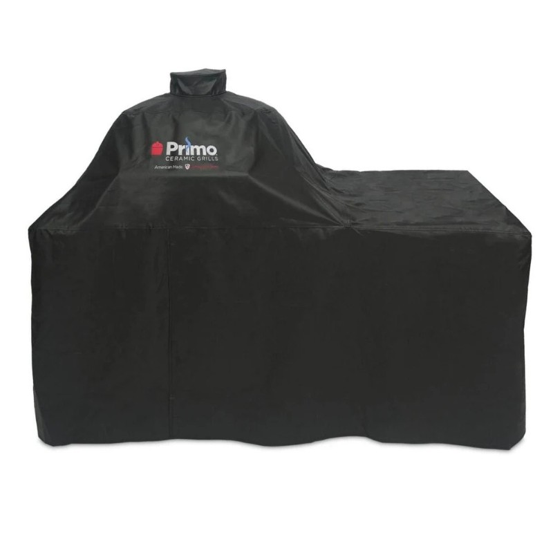 e16aa5c2-e198-4a29-acd7-a66ad959e547.jpg Primo Ceramic Grills heavy-duty black grill cover designed for protection against weather elements.