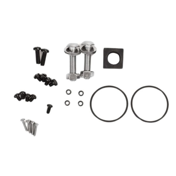 Assorted hardware kit including bolts, screws, washers, and O-rings for various assembly and repair applications.