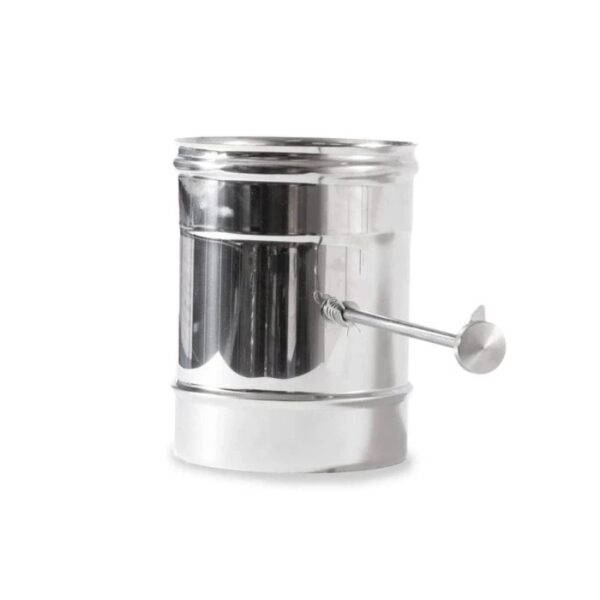 Stainless steel flour sifter with a side crank handle, designed for evenly sifting dry ingredients.