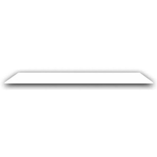 White rectangular shelf with a slight shadow, ideal for home or office storage solutions.