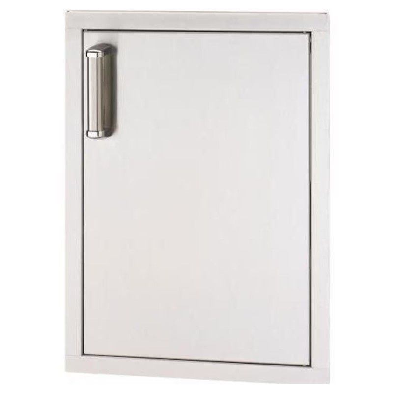 a292c2ed-513d-4ac1-af97-20e399d375d3.jpg Stainless steel outdoor kitchen storage cabinet with a sleek, modern design and handle. Ideal for organizing grilling tools and accessories.