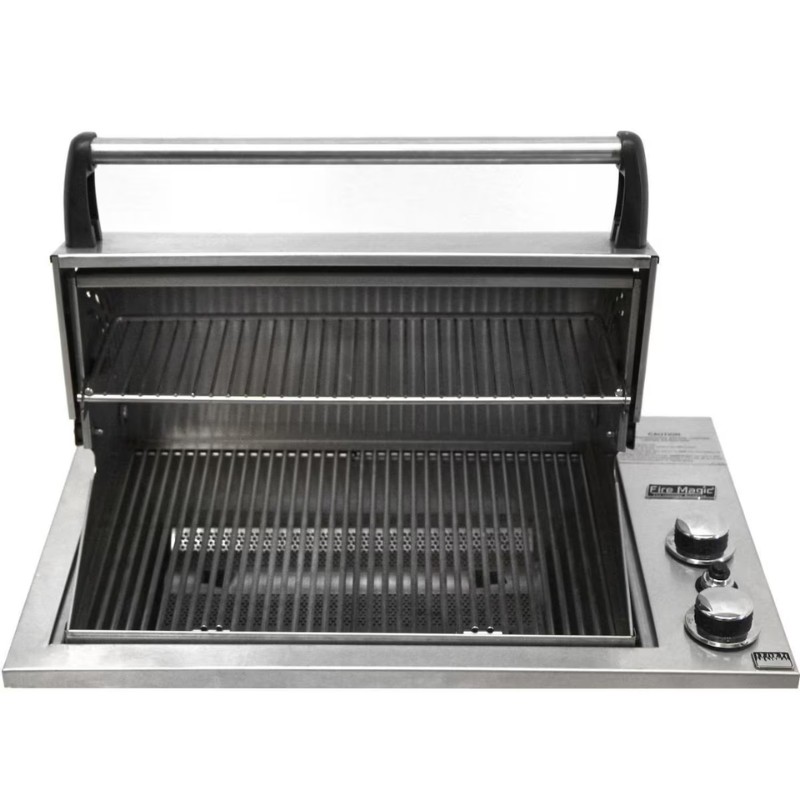 Stainless steel electric grill with two cooking zones, adjustable heat settings, and removable grates for easy cleaning.