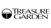 Logo of Treasure Garden, featuring a distinctive design with a circular element and the brand name in bold typography.