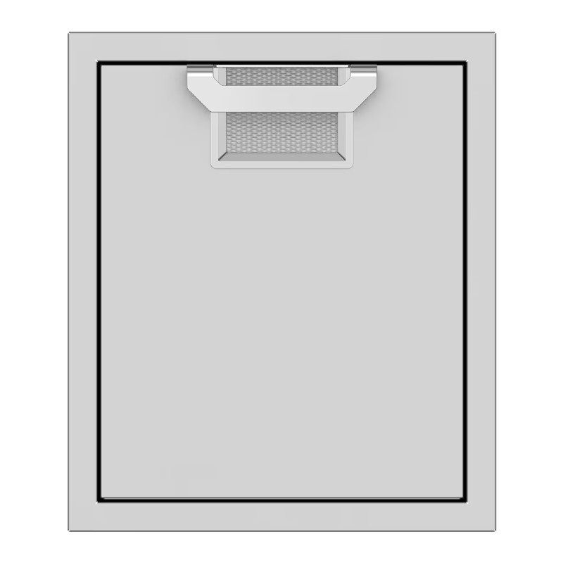 Front view of a sleek, modern drawer with a stainless steel handle and a minimalist design, suitable for kitchen or storage use.