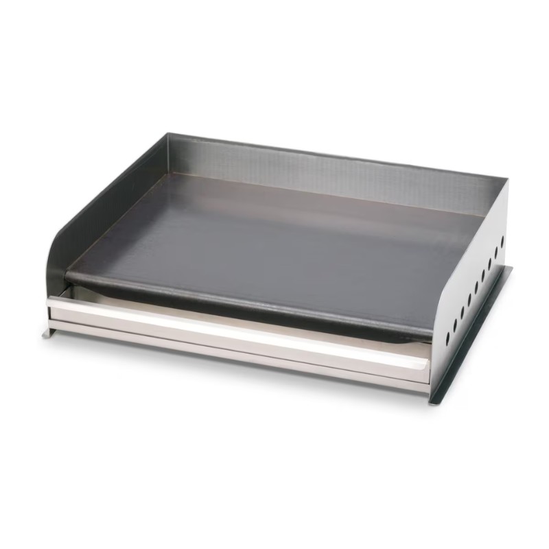 Metal baking tray with a non-stick surface, featuring a sleek design and a removable silicone base for easy cleaning.