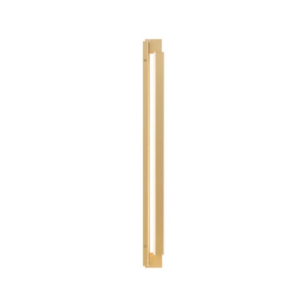 Sleek vertical LED wall light in a gold finish, ideal for modern interiors and space-saving illumination.