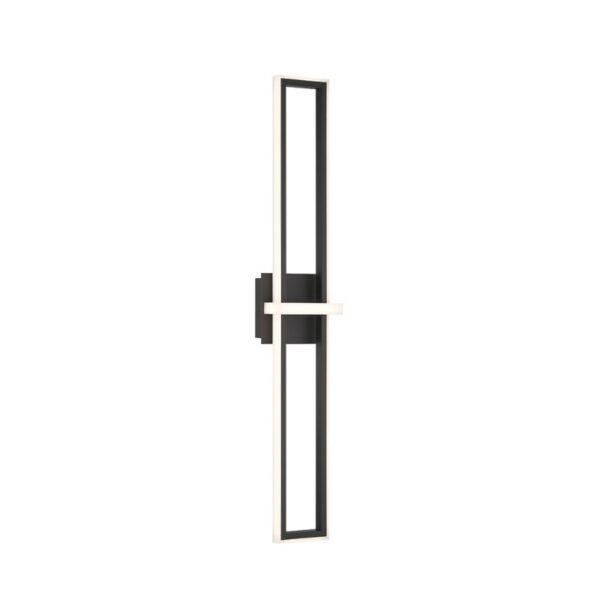 Slim modern door handle design featuring a vertical frame with a contrasting black and white color scheme, ideal for contemporary interiors.