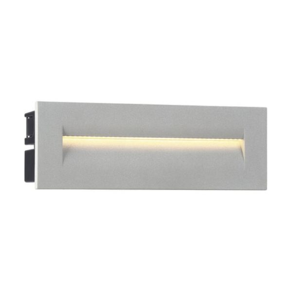 Modern sleek wall light fixture in matte grey finish with a linear LED strip for accent lighting. Ideal for contemporary interiors and ambiance enhancement.