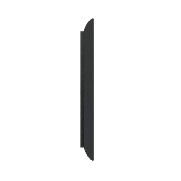 Slim black wall-mounted shelf with a smooth finish, suitable for modern home decor.