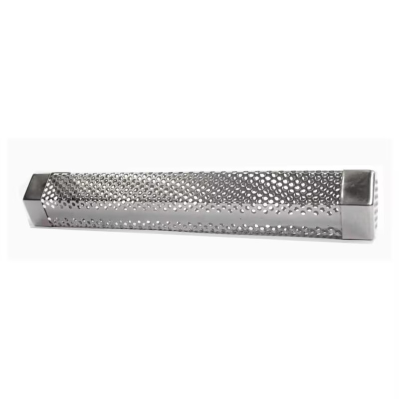 ccd91344-50e5-446f-8e1a-26d975ff9883.jpg Stainless steel grater with a perforated design for efficient food preparation.