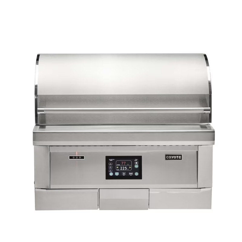 dde68b3b-ff33-4eb1-8af2-6fcfe9f76f87.jpg Stainless steel outdoor grill with digital control panel and hood, designed for efficient cooking.